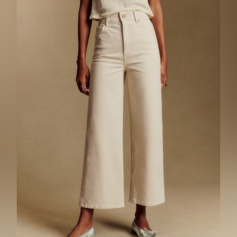 Sezane Le Crop Mottled Ecru - Size 4